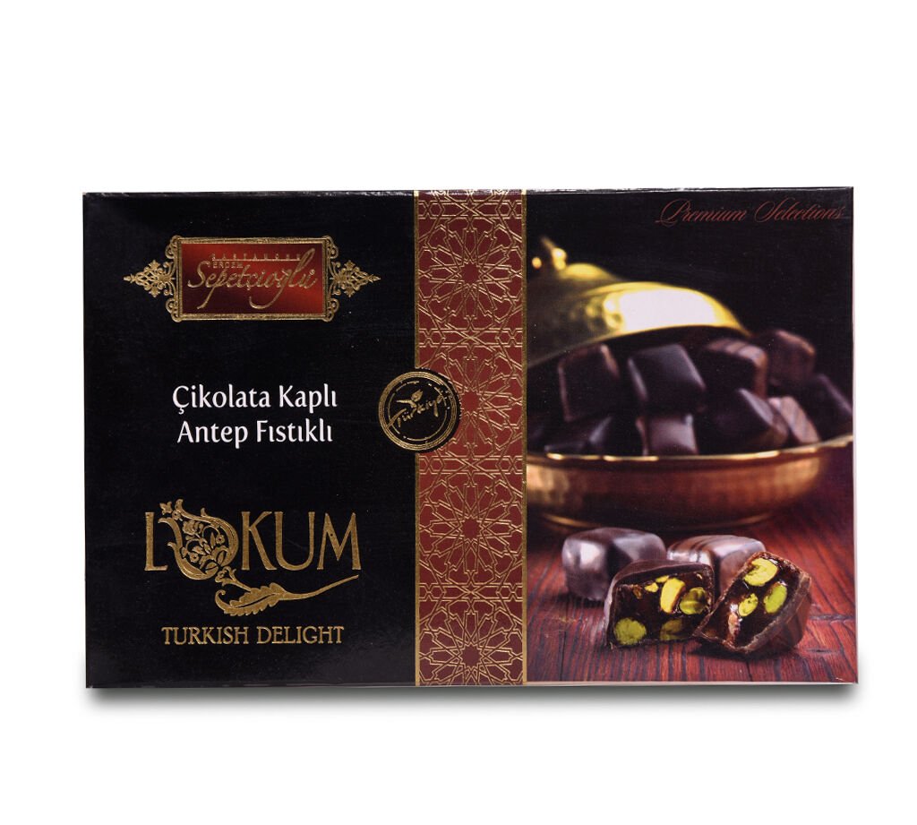 Çikolata Kaplı Antep Fıstıklı Çifte Kavrulmuş Lokum 300G