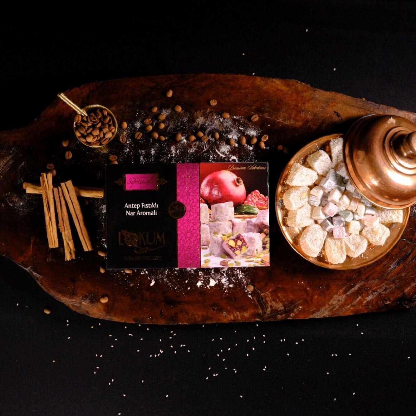 Antep Fıstıklı Nar Aromalı Lokum 300 gr